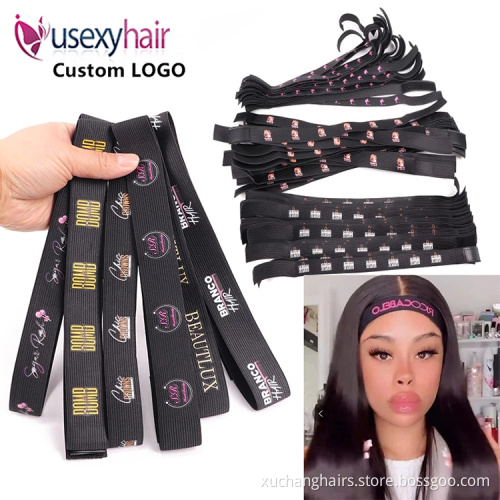 Customized hair ties elastic hair bands adjustable elastic wig band melt band for lace wigs